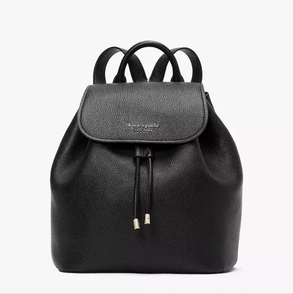 Kate Spade Sinch Medium Black Backpack Pebbled Leather